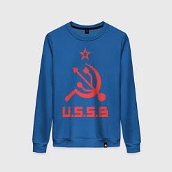 Свитшот хлопковый женский USSB, цвет: синий