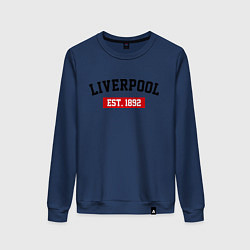 Свитшот хлопковый женский FC Liverpool Est. 1892, цвет: тёмно-синий