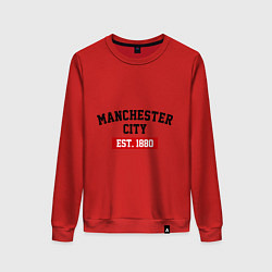 Свитшот хлопковый женский FC Manchester City Est. 1880, цвет: красный