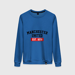 Свитшот хлопковый женский FC Manchester United Est. 1878, цвет: синий