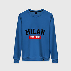 Свитшот хлопковый женский FC Milan Est. 1899, цвет: синий