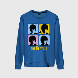 Свитшот хлопковый женский The Beatles: pop-art, цвет: синий
