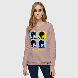 Свитшот хлопковый женский The Beatles: pop-art, цвет: пыльно-розовый — фото 2