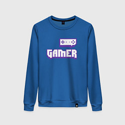 Свитшот хлопковый женский Twitch Gamer, цвет: синий