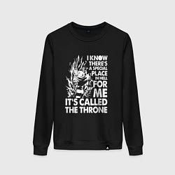 Свитшот хлопковый женский I'ts Called the Throne, цвет: черный