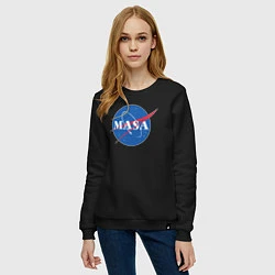 Свитшот хлопковый женский NASA: Masa, цвет: черный — фото 2