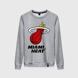Свитшот хлопковый женский Miami Heat-logo, цвет: меланж