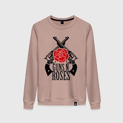 Свитшот хлопковый женский Guns n Roses: guns, цвет: пыльно-розовый