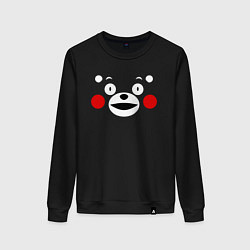 Свитшот хлопковый женский Kumamon Face, цвет: черный