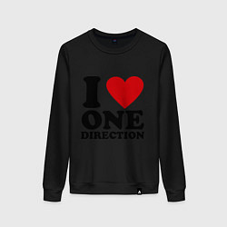 Свитшот хлопковый женский I love one direction, цвет: черный