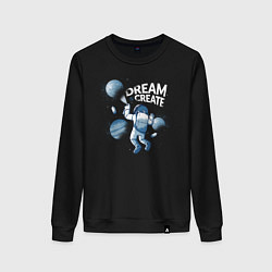 Свитшот хлопковый женский Dream Create, цвет: черный