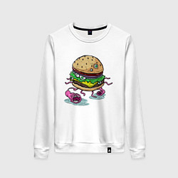 Свитшот хлопковый женский Chef Burger, цвет: белый