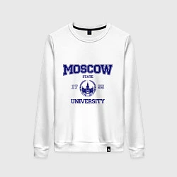 Свитшот хлопковый женский MGU Moscow University, цвет: белый