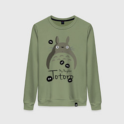 Свитшот хлопковый женский My Neighbor Totoro, цвет: авокадо