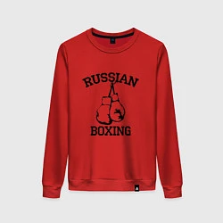 Свитшот хлопковый женский Russian Boxing, цвет: красный