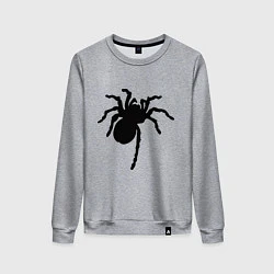 Свитшот хлопковый женский Черный паук, цвет: меланж