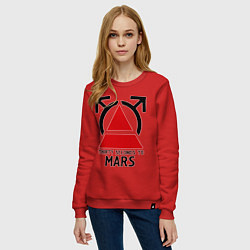 Свитшот хлопковый женский Thirty Seconds To Mars, цвет: красный — фото 2