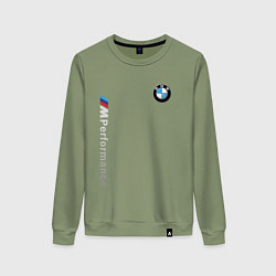 Свитшот хлопковый женский BMW M PERFORMANCE БМВ, цвет: авокадо
