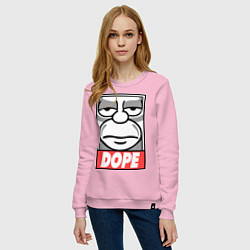 Свитшот хлопковый женский Homer dope, цвет: светло-розовый — фото 2