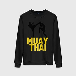 Свитшот хлопковый женский Muay Thai, цвет: черный