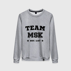 Свитшот хлопковый женский Team MSK est. 1147, цвет: меланж