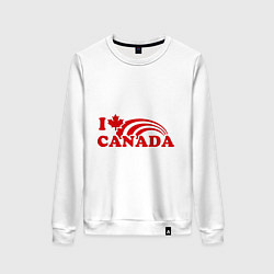 Свитшот хлопковый женский I love Canada, цвет: белый