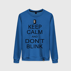 Свитшот хлопковый женский Keep Calm & Don't Blink, цвет: синий