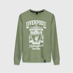 Свитшот хлопковый женский Liverpool: Est 1892, цвет: авокадо