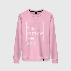 Свитшот хлопковый женский Think outside the box, цвет: светло-розовый