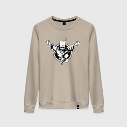 Свитшот хлопковый женский Thunderdome logo, цвет: миндальный