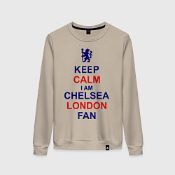 Свитшот хлопковый женский Keep Calm & Chelsea London fan цвета миндальный — фото 1