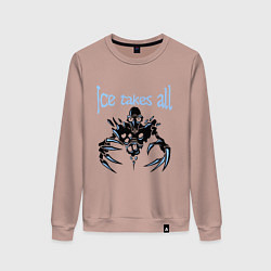 Свитшот хлопковый женский Ice Takes All, цвет: пыльно-розовый