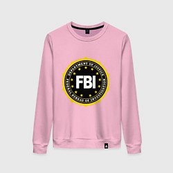 Свитшот хлопковый женский FBI Departament, цвет: светло-розовый