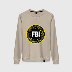 Свитшот хлопковый женский FBI Departament, цвет: миндальный