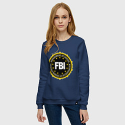 Свитшот хлопковый женский FBI Departament, цвет: тёмно-синий — фото 2
