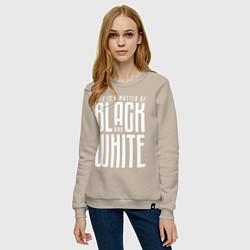 Свитшот хлопковый женский Juventus: Black & White, цвет: миндальный — фото 2