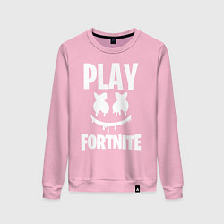 Свитшот хлопковый женский Marshmello: Play Fortnite, цвет: светло-розовый