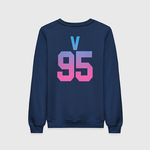 Женский свитшот BTS: Neon V / Тёмно-синий – фото 2
