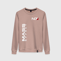 Свитшот хлопковый женский MASS EFFECT N7, цвет: пыльно-розовый