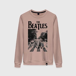Свитшот хлопковый женский The Beatles: Mono Abbey Road, цвет: пыльно-розовый