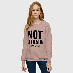 Свитшот хлопковый женский Not Afraid, цвет: пыльно-розовый — фото 2
