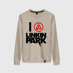 Свитшот хлопковый женский I love Linkin Park, цвет: миндальный