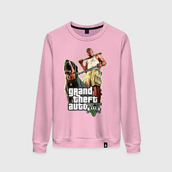 Свитшот хлопковый женский GTA 5: Man & Dog, цвет: светло-розовый