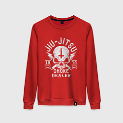 Свитшот хлопковый женский Jiu Jitsu, цвет: красный