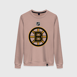 Свитшот хлопковый женский Boston Bruins NHL, цвет: пыльно-розовый