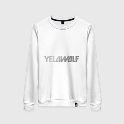 Свитшот хлопковый женский Yelawolf metalic, цвет: белый