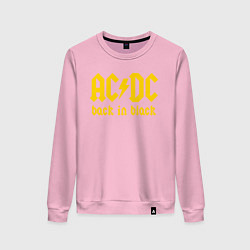 Свитшот хлопковый женский ACDC BACK IN BLACK, цвет: светло-розовый