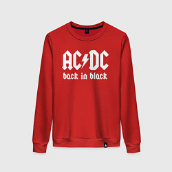 Свитшот хлопковый женский ACDC BACK IN BLACK, цвет: красный