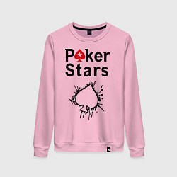 Свитшот хлопковый женский Poker Stars, цвет: светло-розовый