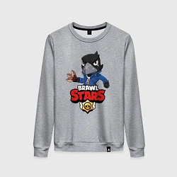 Свитшот хлопковый женский BRAWL STARS CROW, цвет: меланж